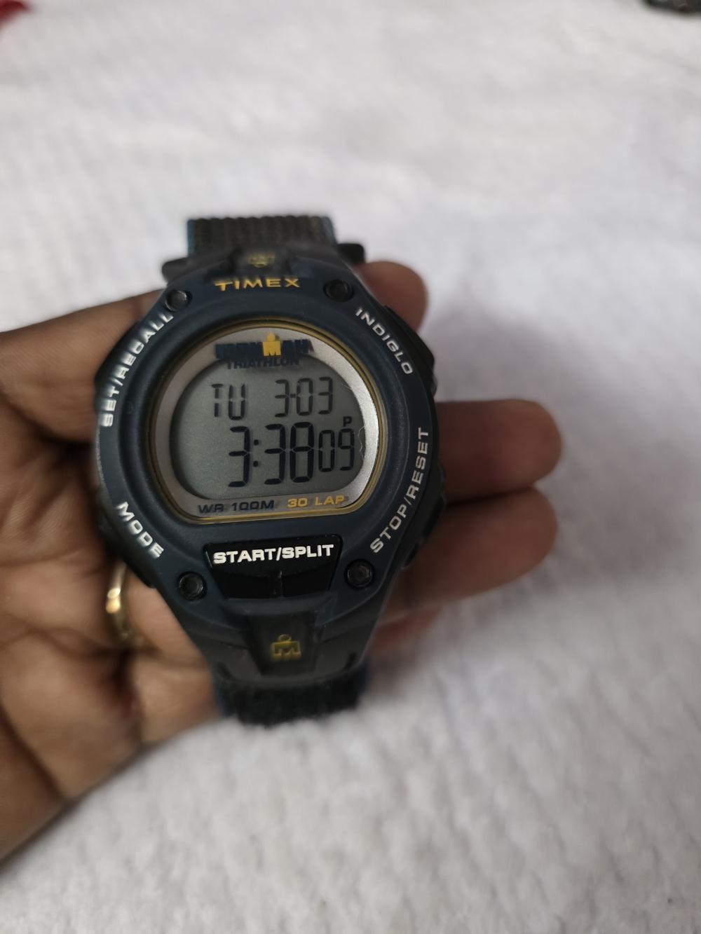 Timex Men’s Navy Blue Digital Sports Watch with Yellow Accents
